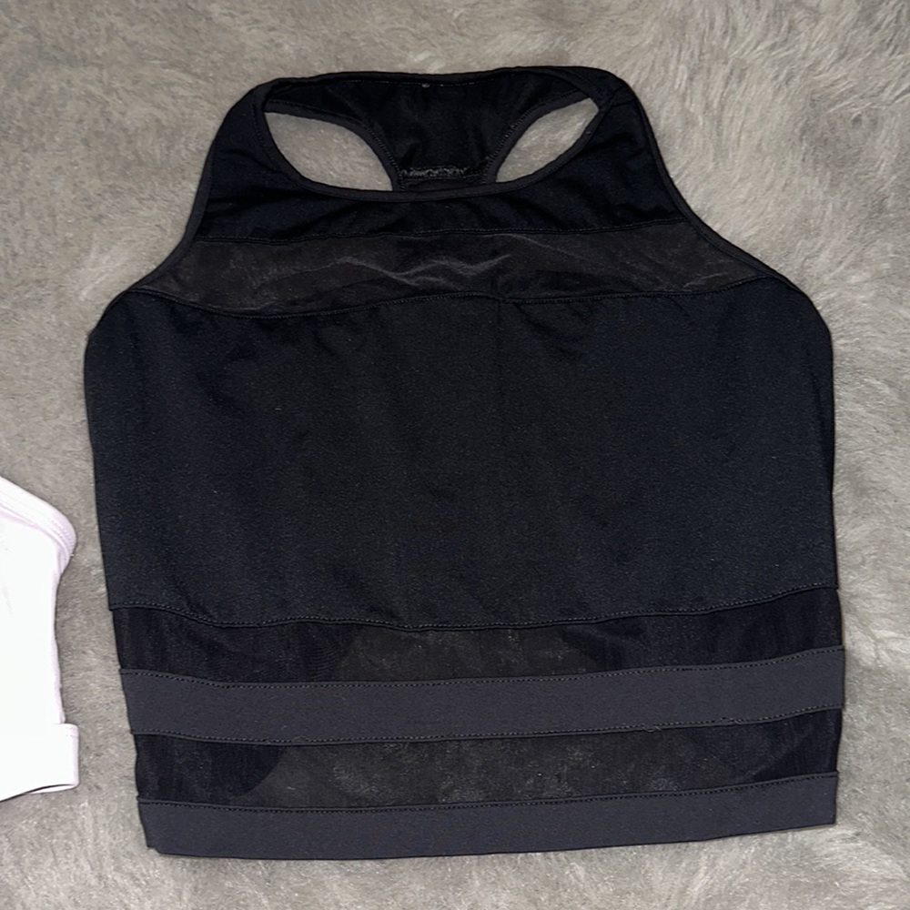 Fabletics Sports Bra Sheer Mesh Black M